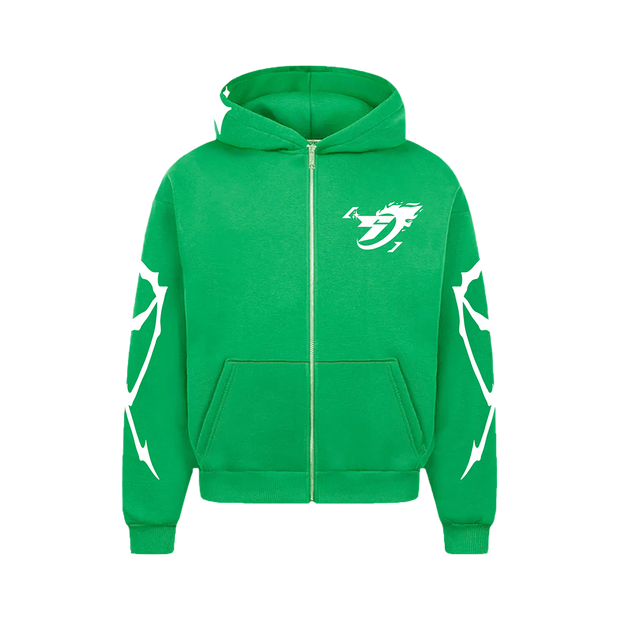SKUDDRA GREENISH ZIP HOODIE