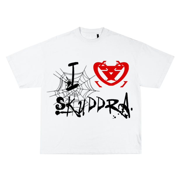 I LOVE SKUDDRA WHITE TEE