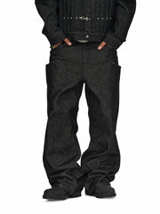 Stacked Black Denim Jeans