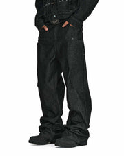 Stacked Black Denim Jeans