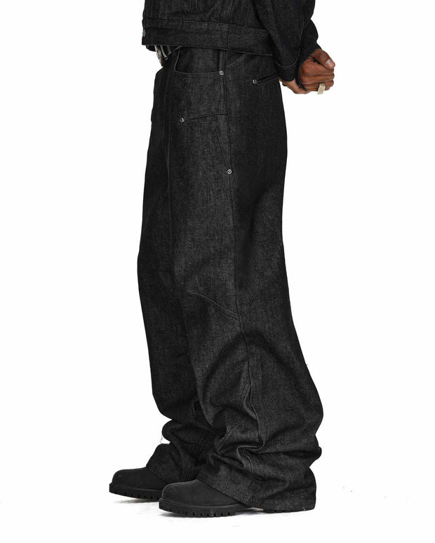 Stacked Black Denim Jeans