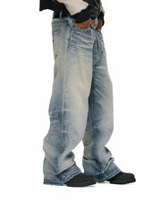 Rhinestone Detailed Loose Fit Denim