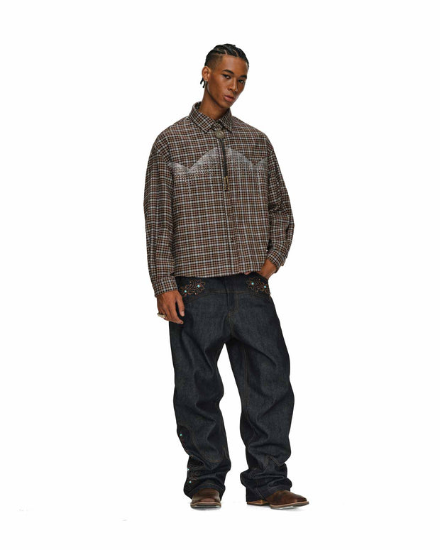 Rhinestone Plaid Shirt