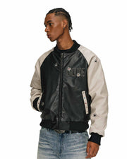 Gemstone Raglan Leather Varsity Jacket