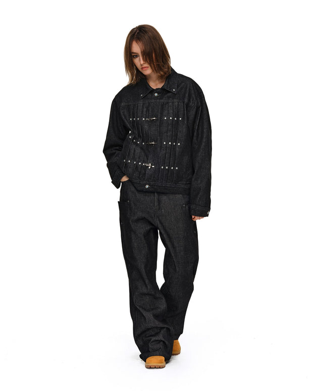 Gemstone Buckle Denim Jacket