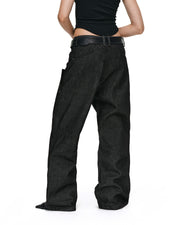 Stacked Black Denim Jeans