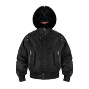 Leather-Panel Studded N2B Bomber Jacket