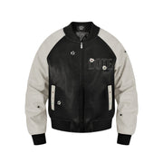Gemstone Raglan Leather Varsity Jacket