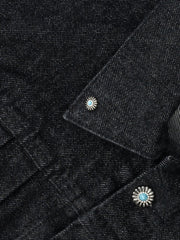 Gemstone Buckle Denim Jacket
