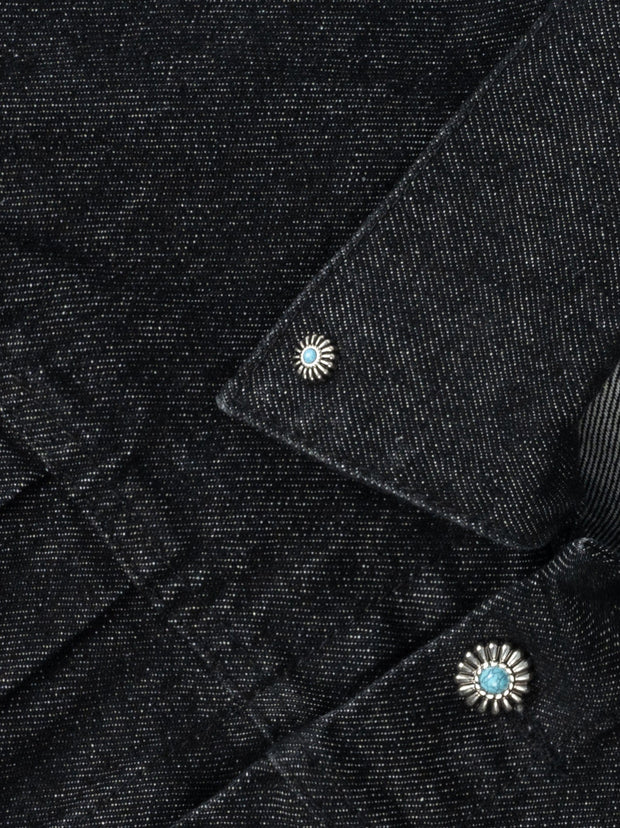 Gemstone Buckle Denim Jacket