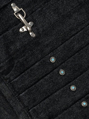 Gemstone Buckle Denim Jacket