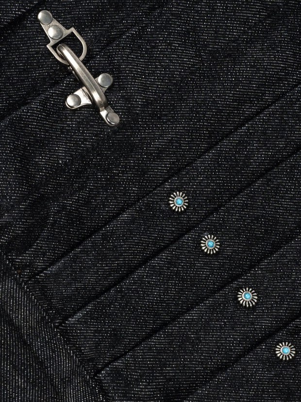 Gemstone Buckle Denim Jacket