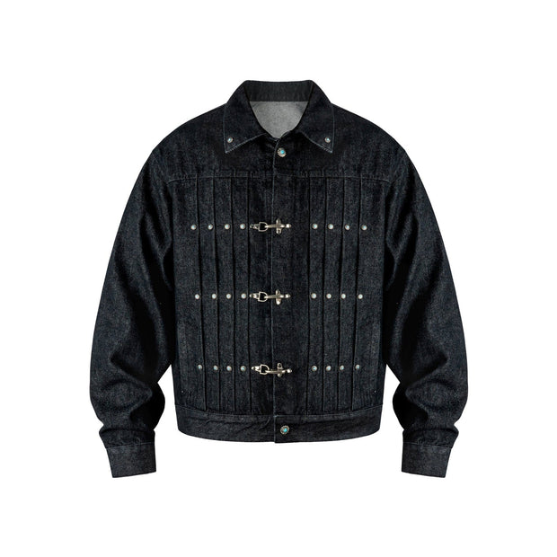 Gemstone Buckle Denim Jacket