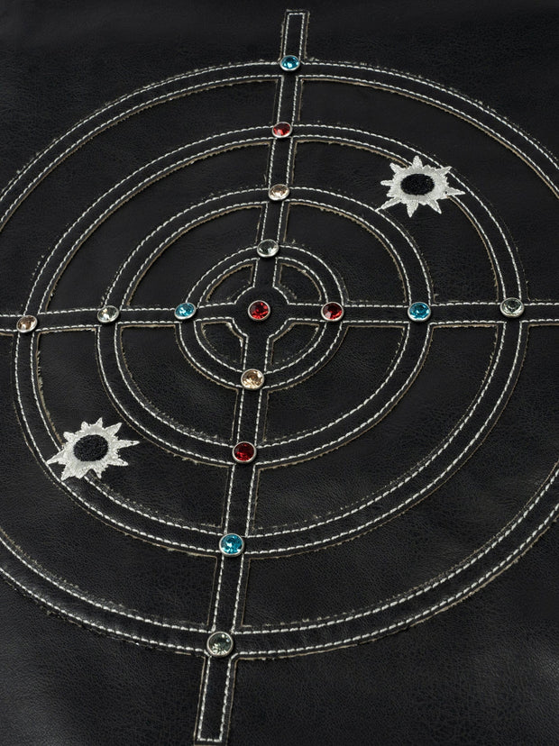 Gemstone Raglan Leather Varsity Jacket