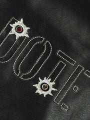 Gemstone Raglan Leather Varsity Jacket