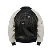 Gemstone Raglan Leather Varsity Jacket
