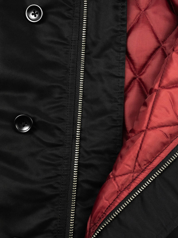 Leather-Panel Studded N2B Bomber Jacket