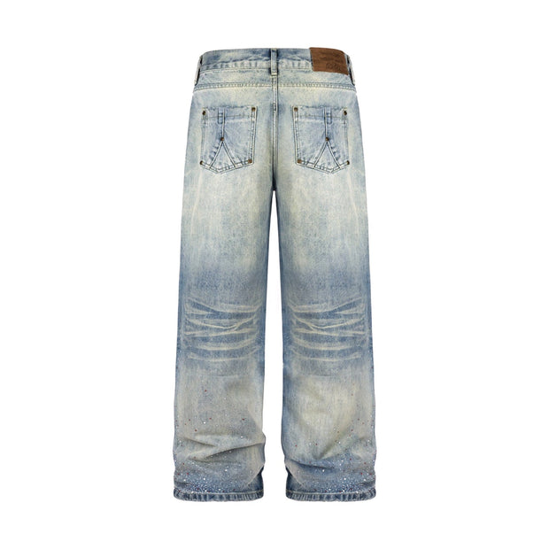 Rhinestone Detailed Loose Fit Denim