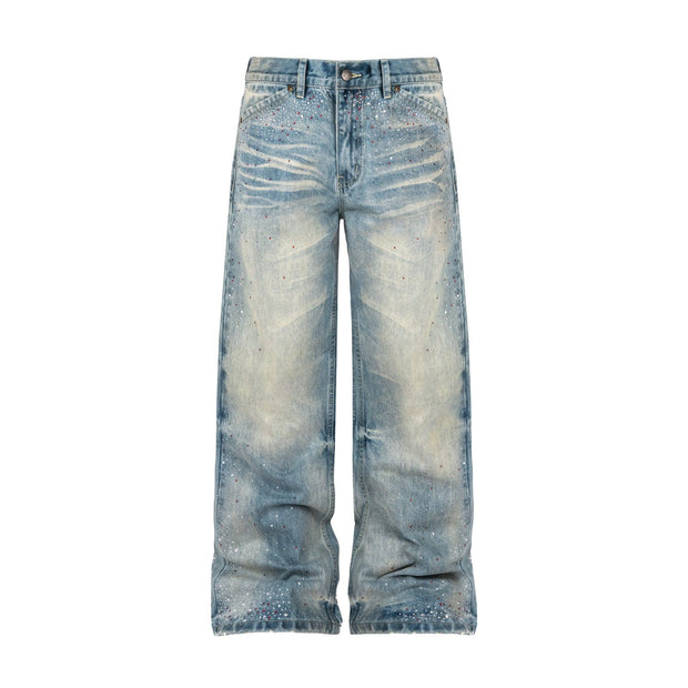 Rhinestone Detailed Loose Fit Denim