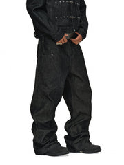 Stacked Black Denim Jeans