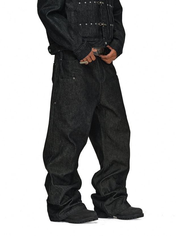 Stacked Black Denim Jeans