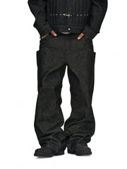 Stacked Black Denim Jeans