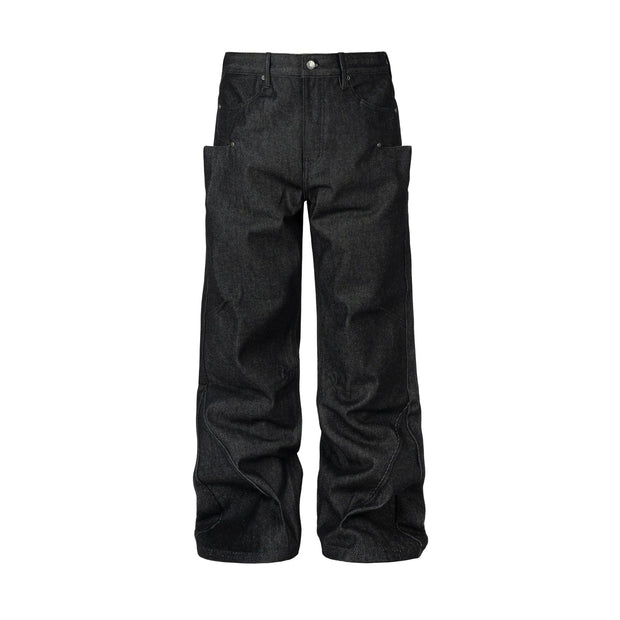 Stacked Black Denim Jeans