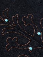Western Embroidered Gemstone Denim Jeans