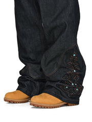 Western Embroidered Gemstone Denim Jeans