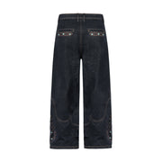 Western Embroidered Gemstone Denim Jeans